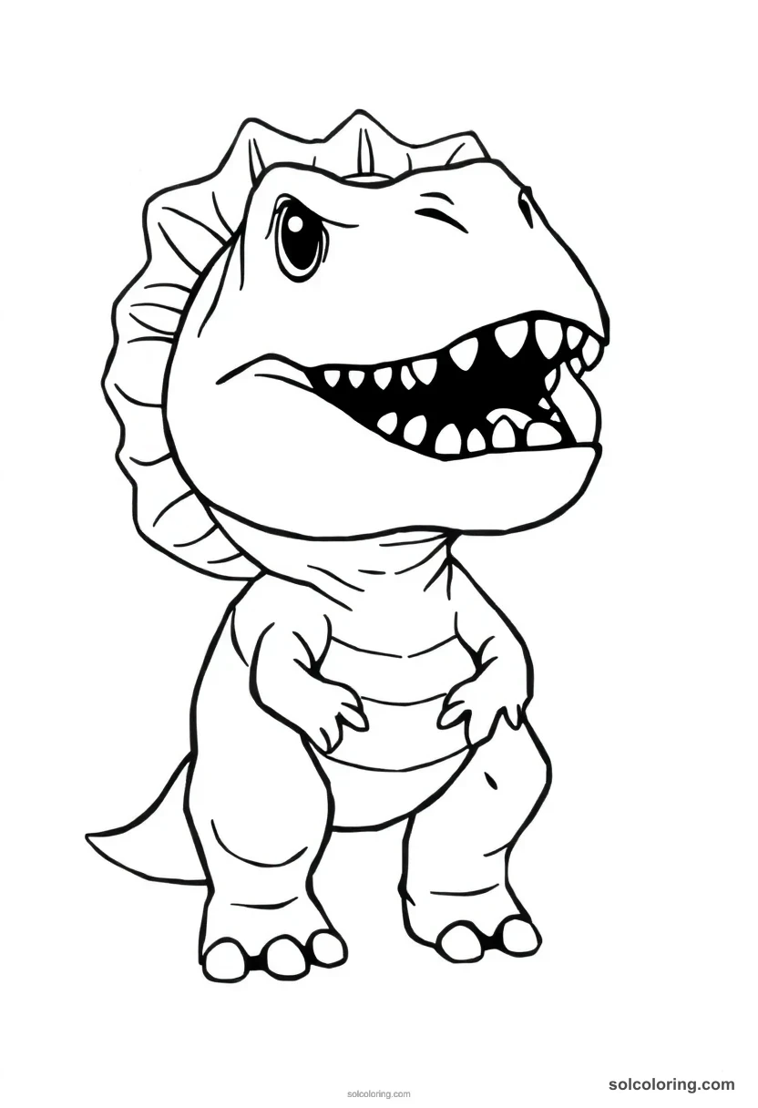 Chibi Megalosaurus chibi coloring page for kids