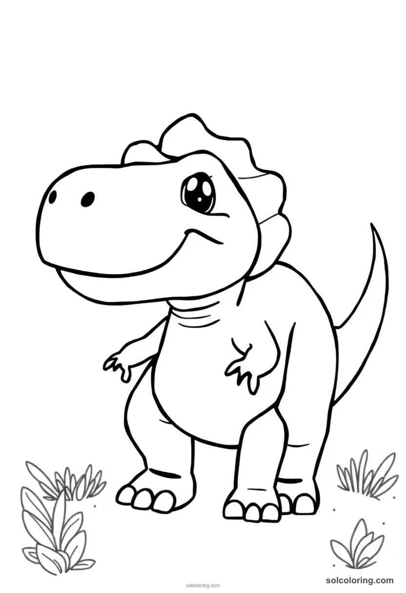 Cute Cartoon Megalosaurus cute cartoon coloring page for kids