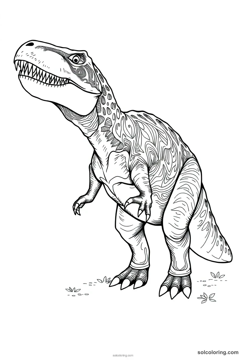 Megalosaurus detailed coloring page for kids