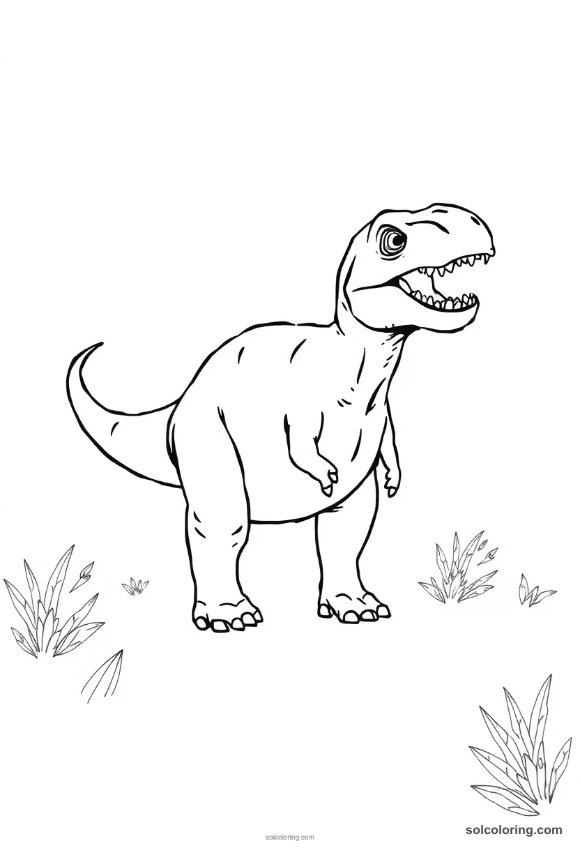Simple Megalosaurus simple coloring page for kids