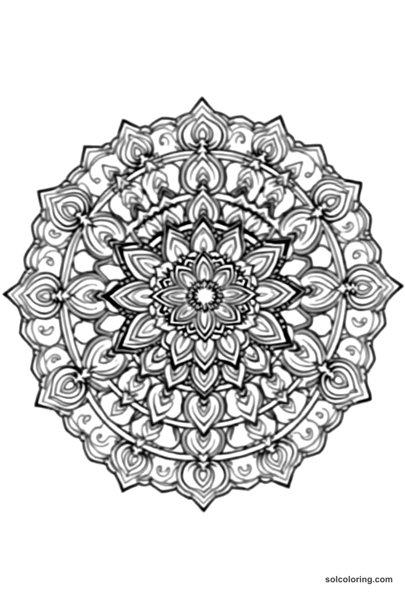 Mandala Mehmed II Conquering Constantinople coloring page, free printable mandala style