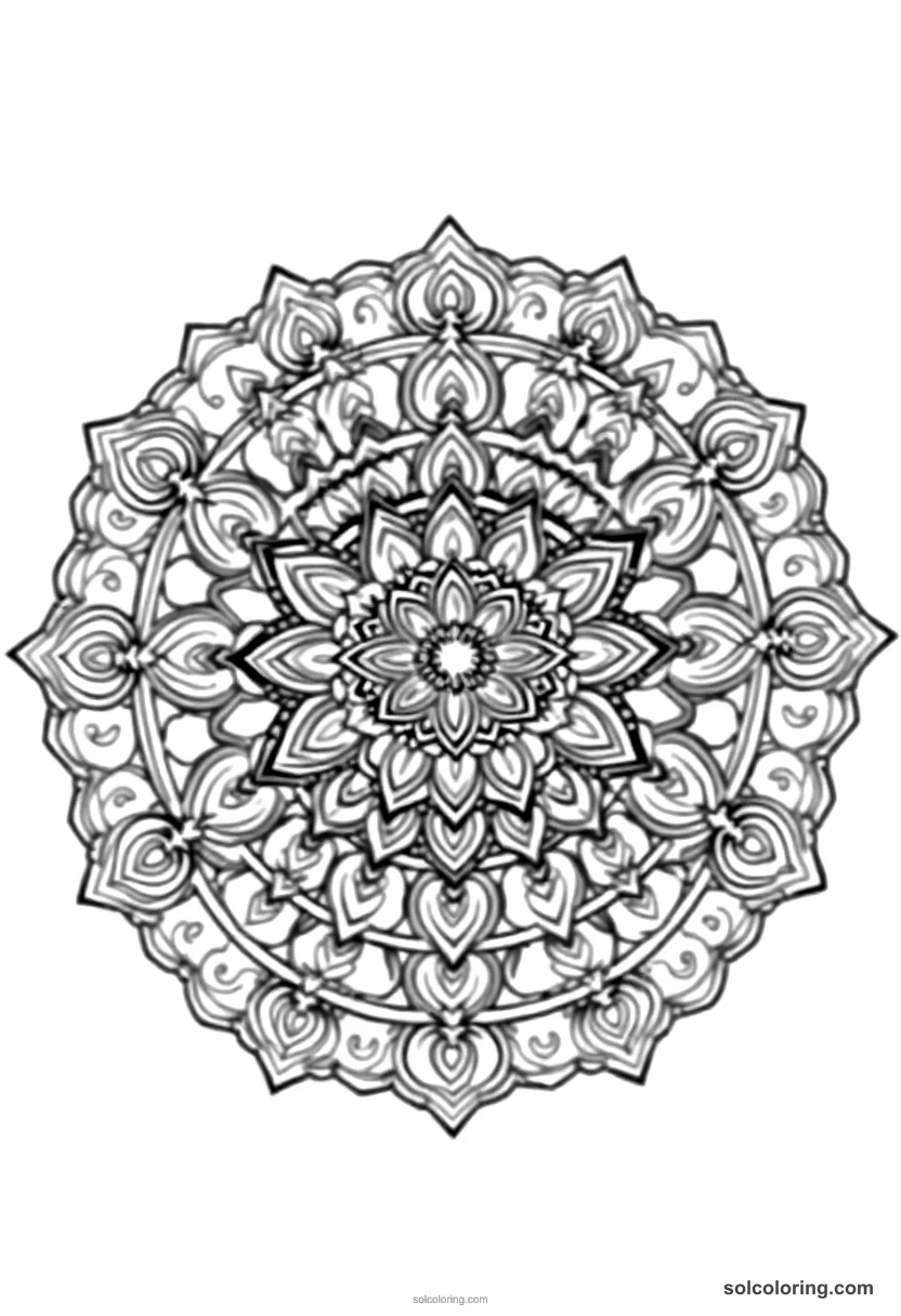 Mandala Mehmed II Conquering Constantinople mandala coloring page for kids