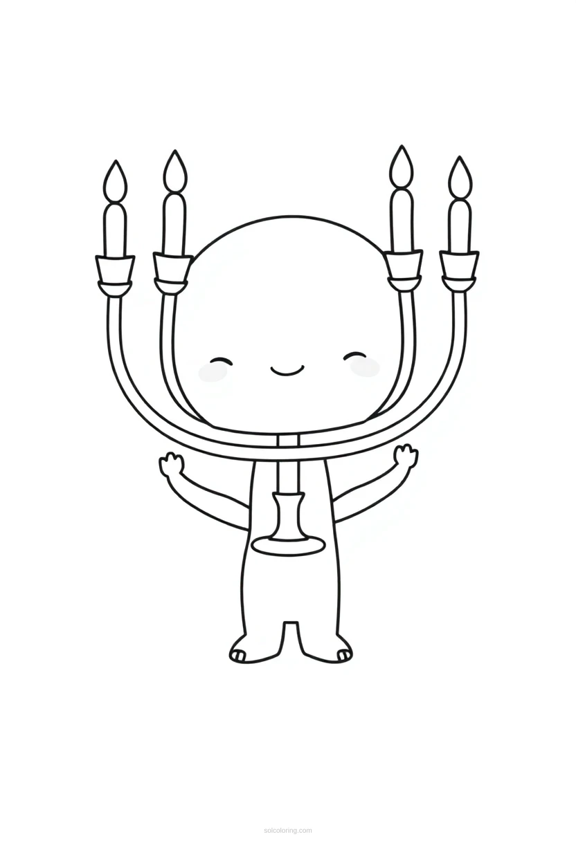 Menorah coloring page for kids