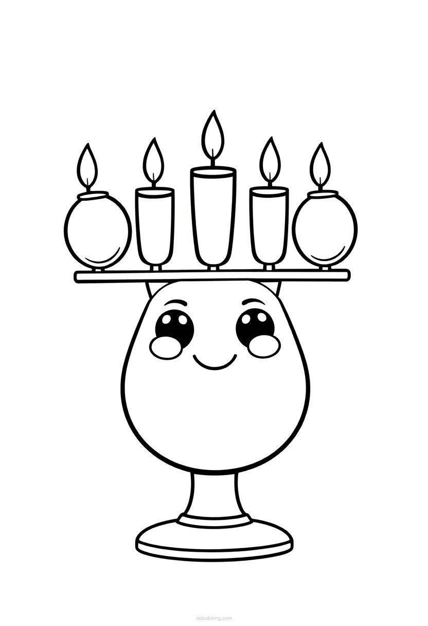 Menorah coloring page for kids