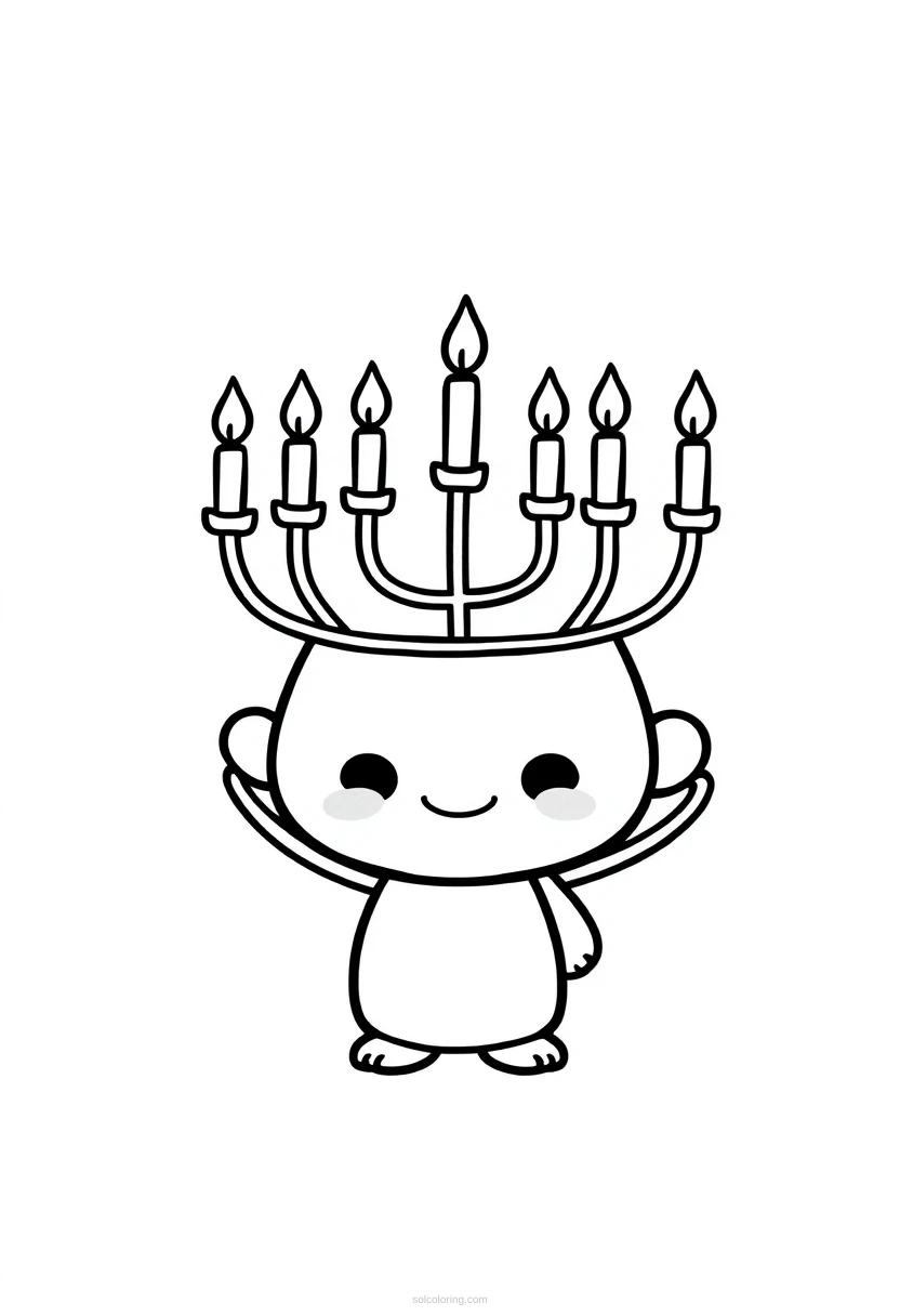 Menorah coloring page for kids