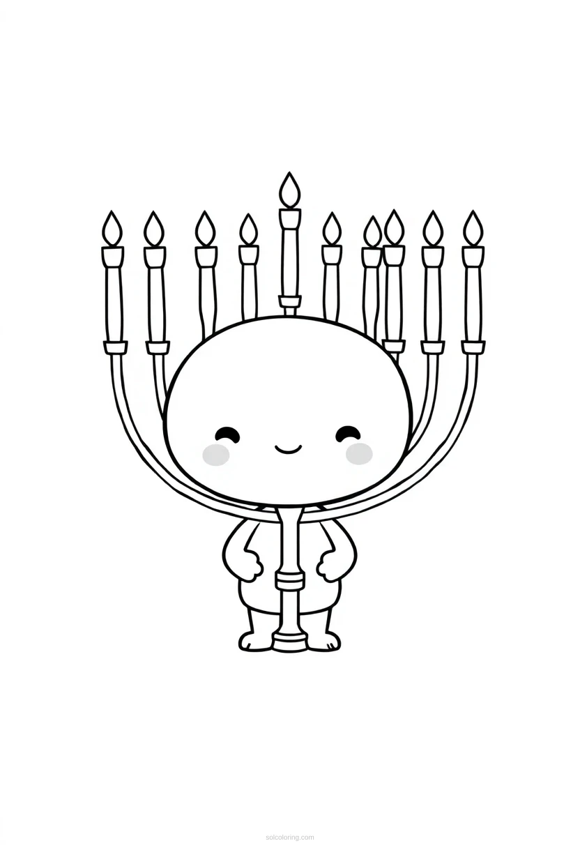 Menorah coloring page for kids