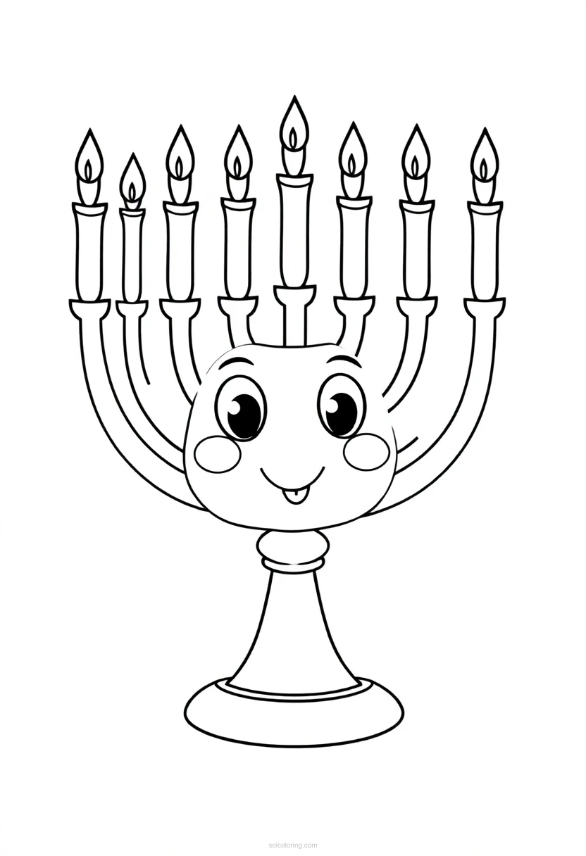 Menorah coloring page for kids