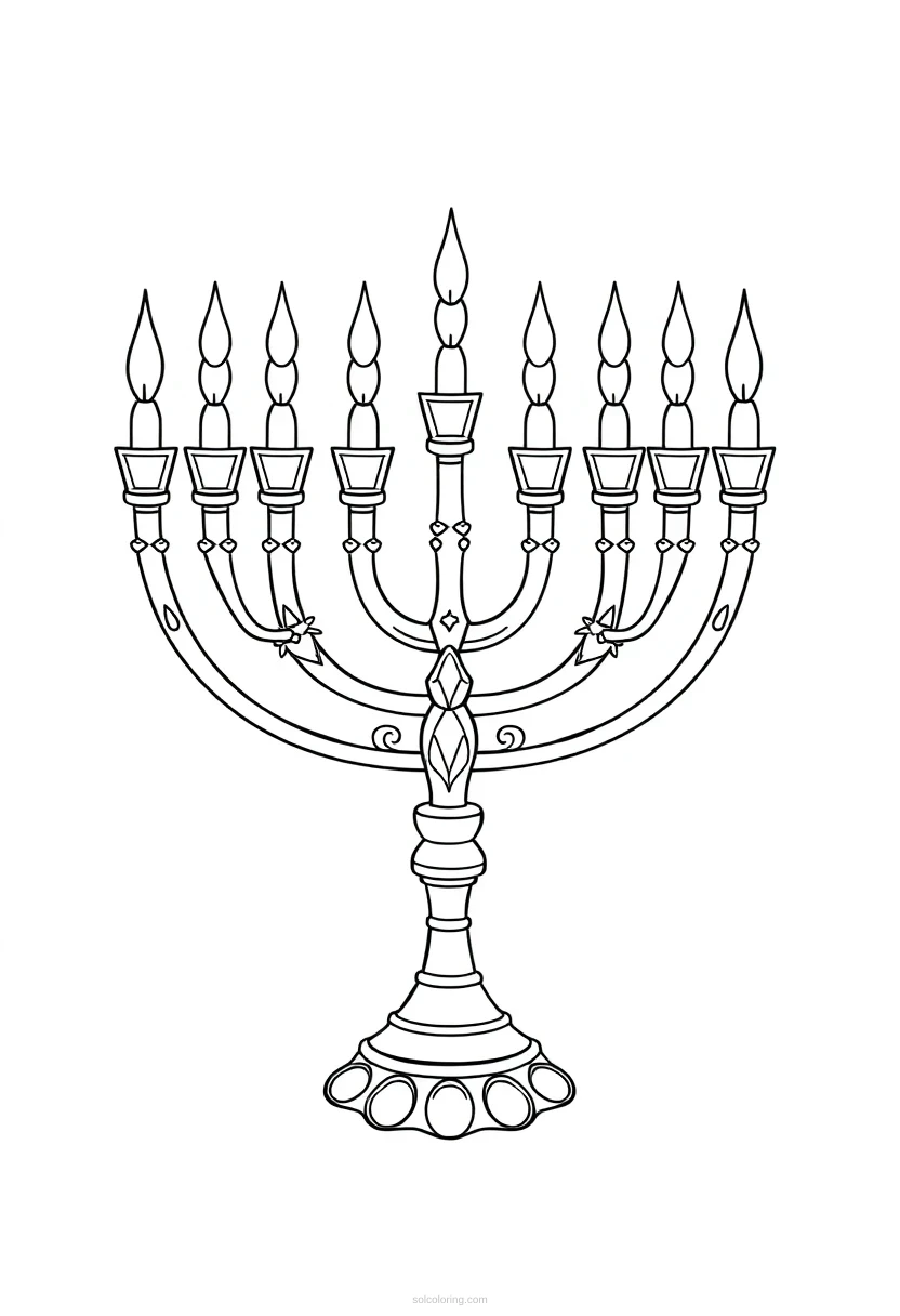 Menorah coloring page for kids