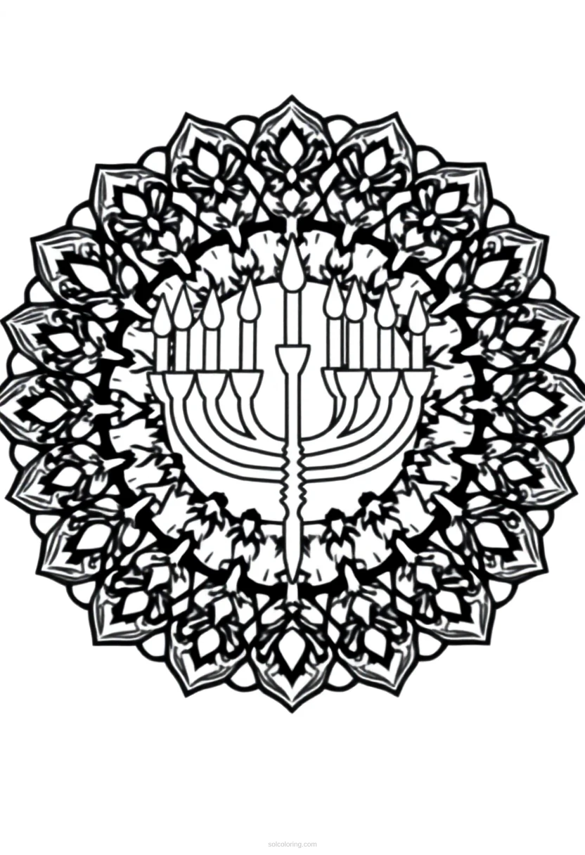 Menorah coloring page for kids