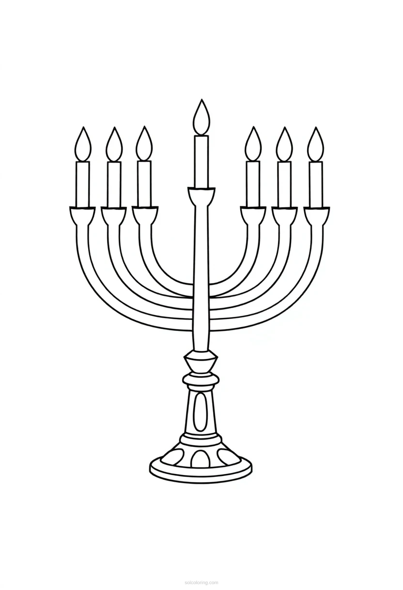 Menorah coloring page for kids
