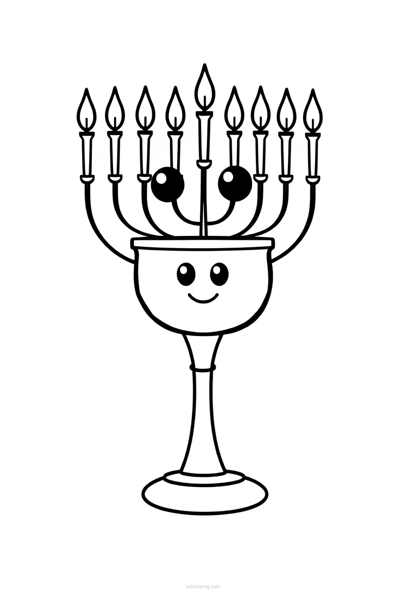 Menorah coloring page for kids