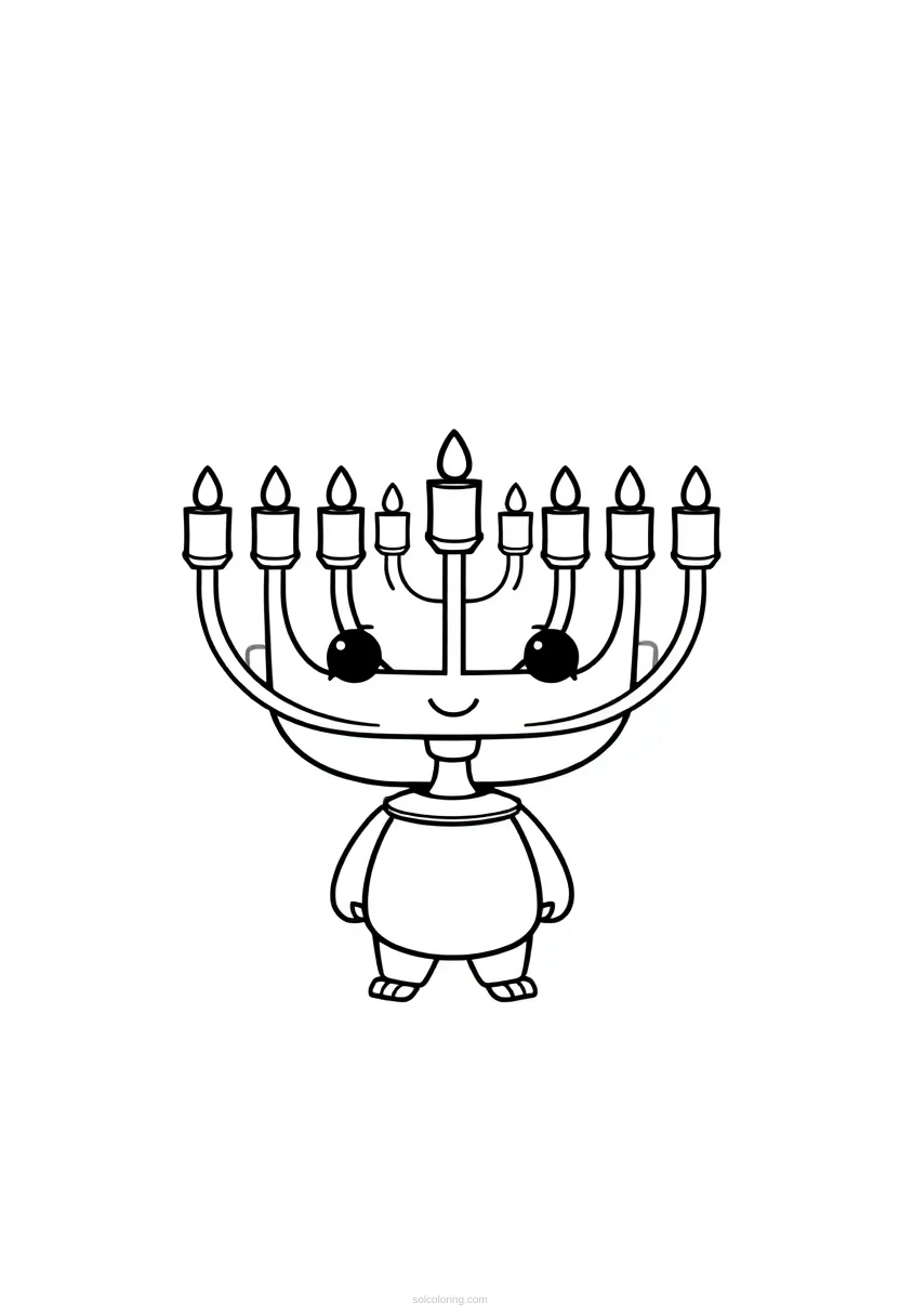 Menorah coloring page for kids