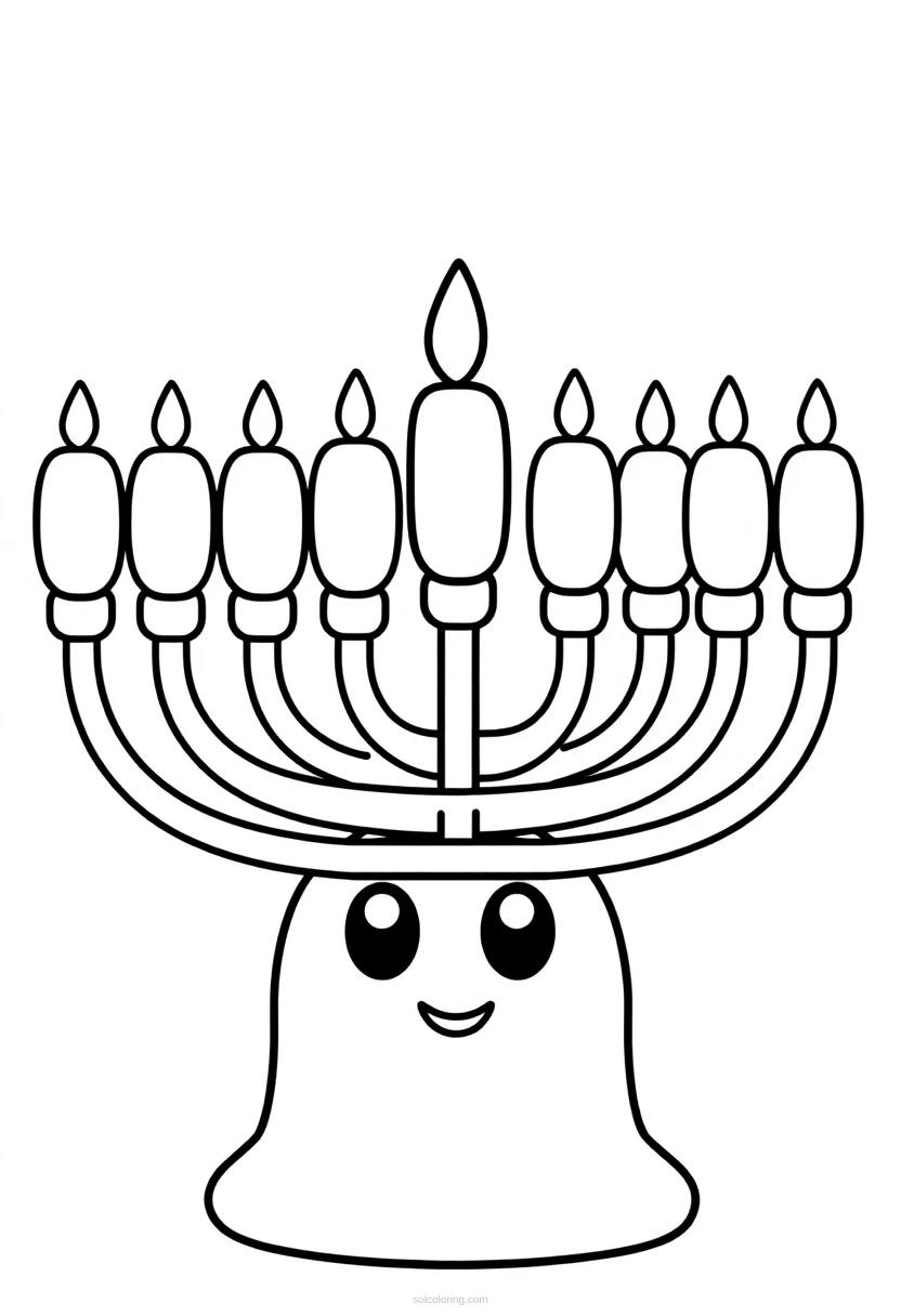 Menorah coloring page for kids