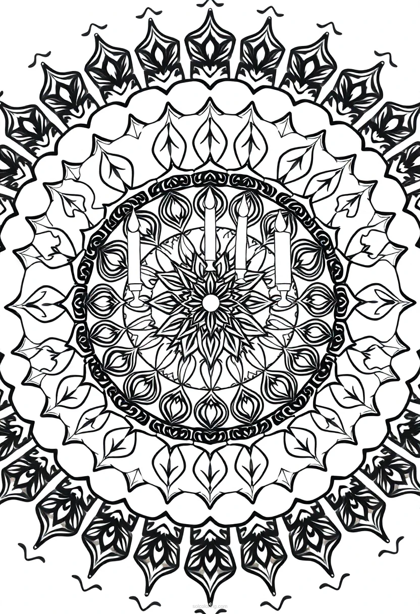 Menorah coloring page for kids