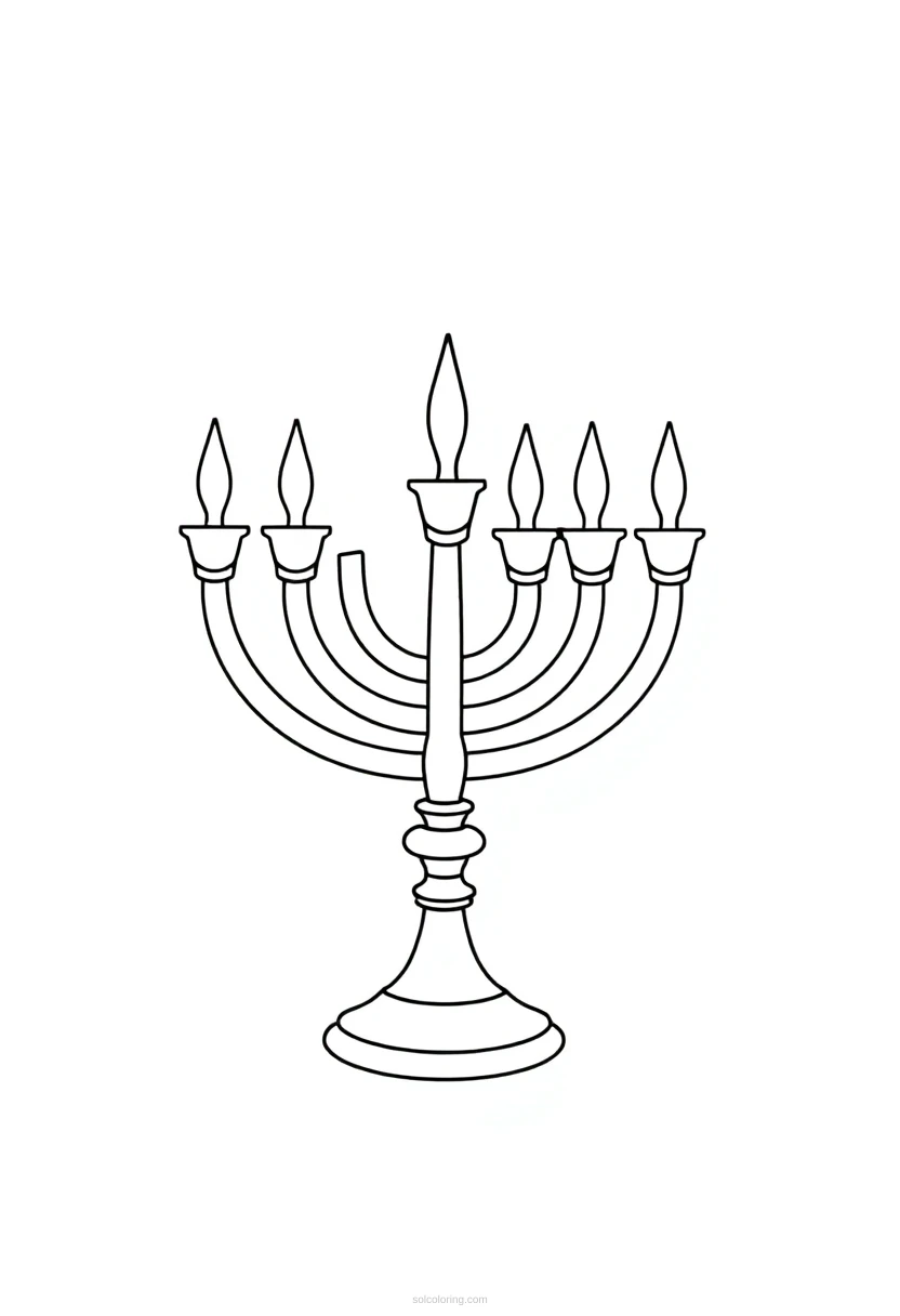 Menorah coloring page for kids
