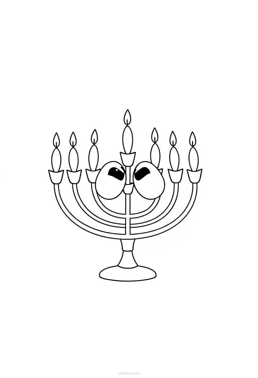 Menorah coloring page for kids