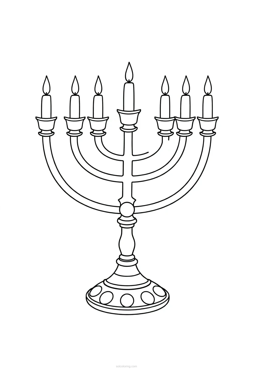 Menorah coloring page for kids