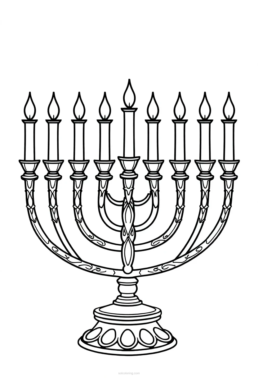 Menorah Simple coloring pages