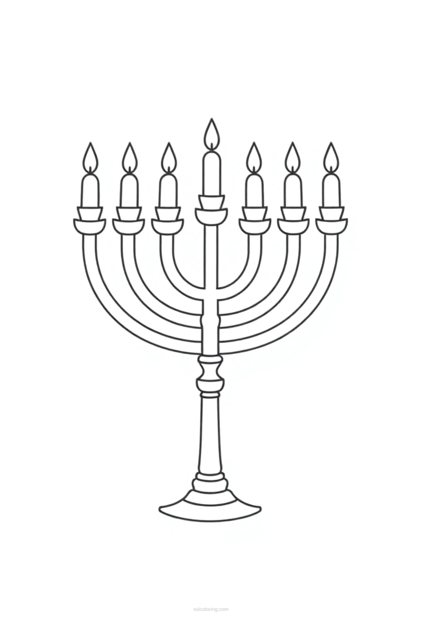 Menorah coloring page for kids