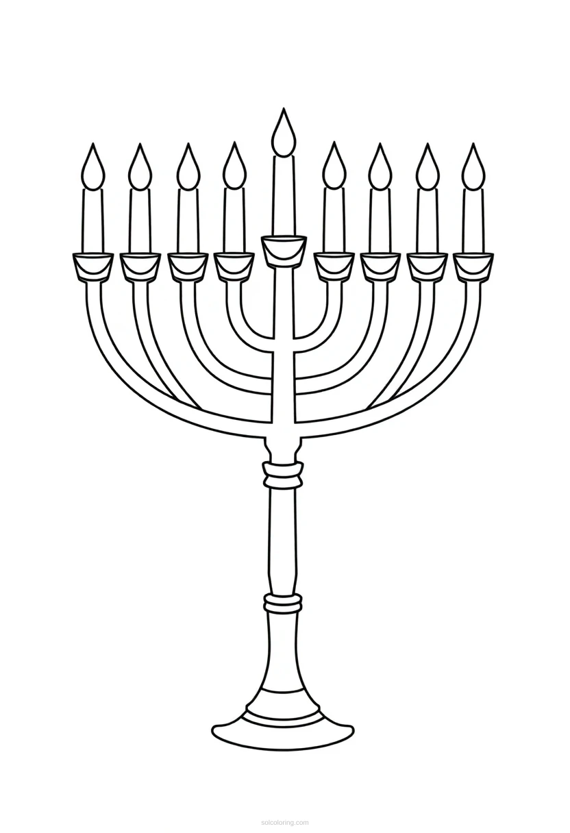 Menorah coloring page for kids