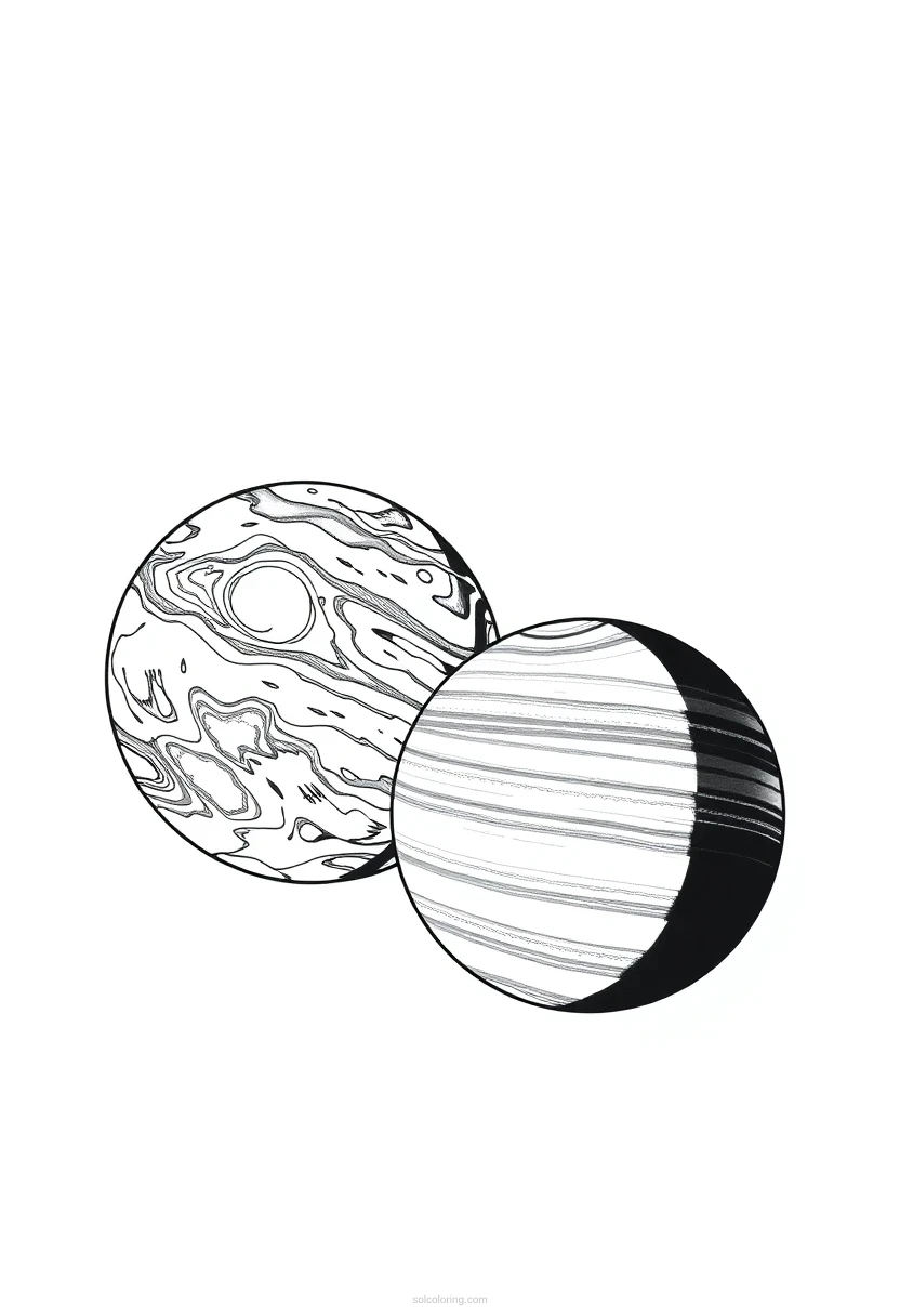 Mercury and Venus coloring page for kids