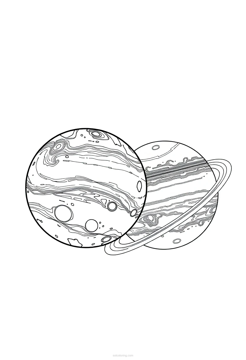 Mercury and Venus coloring page for kids
