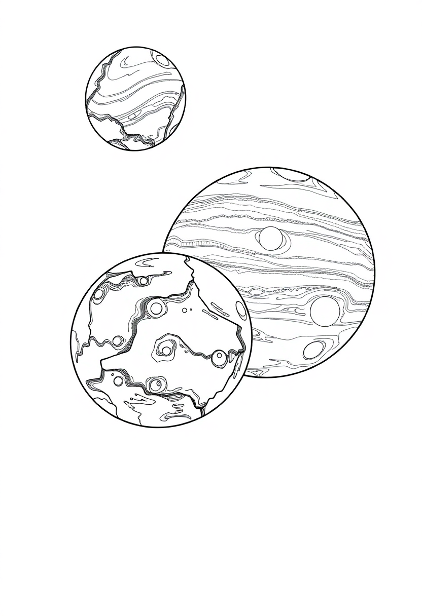 Mercury and Venus coloring page, free printable