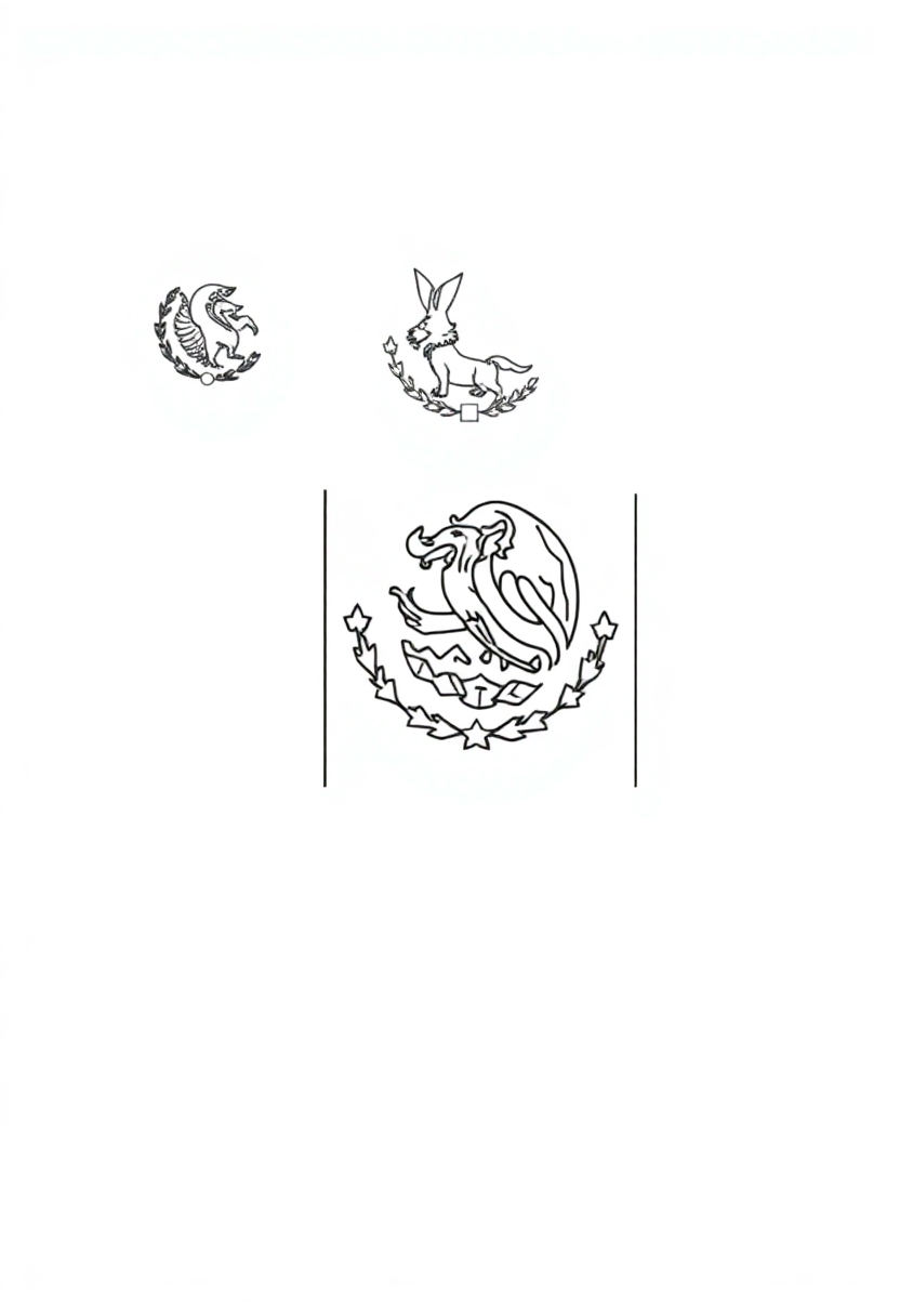 Mexican Flag coloring page, free printable