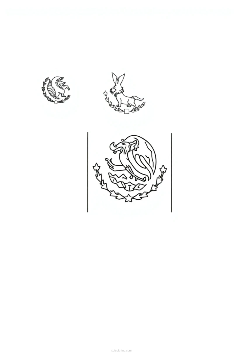 Mexican Flag coloring page for kids