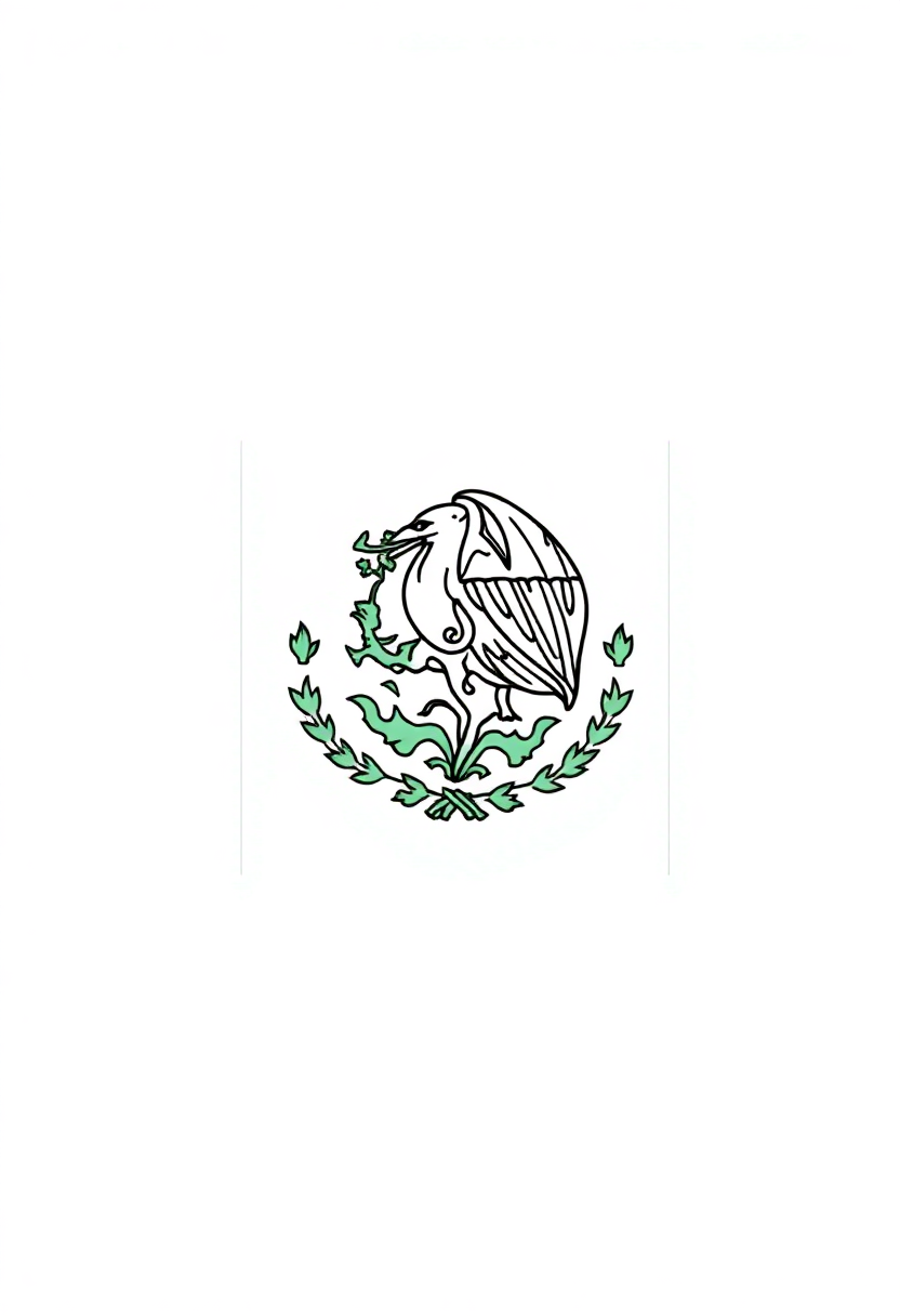 Mexican Flag coloring page, free printable