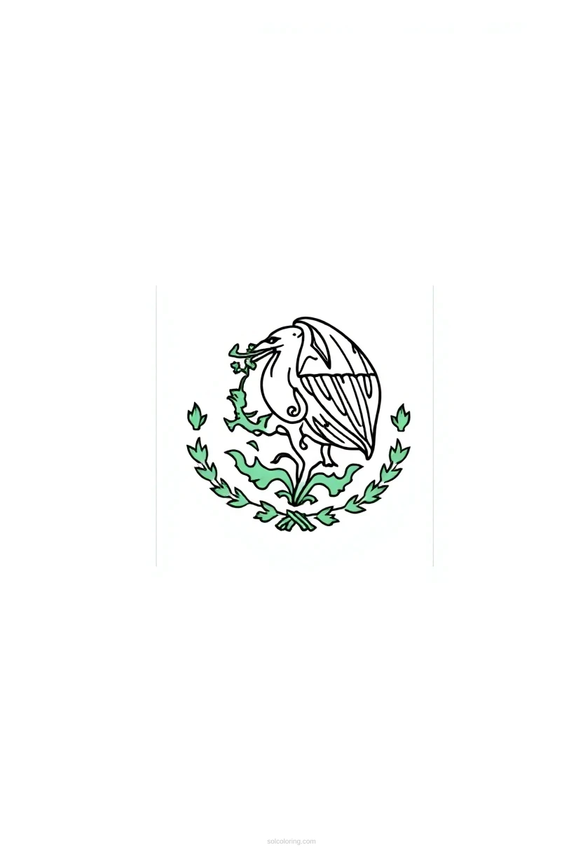 Mexican Flag coloring page for kids