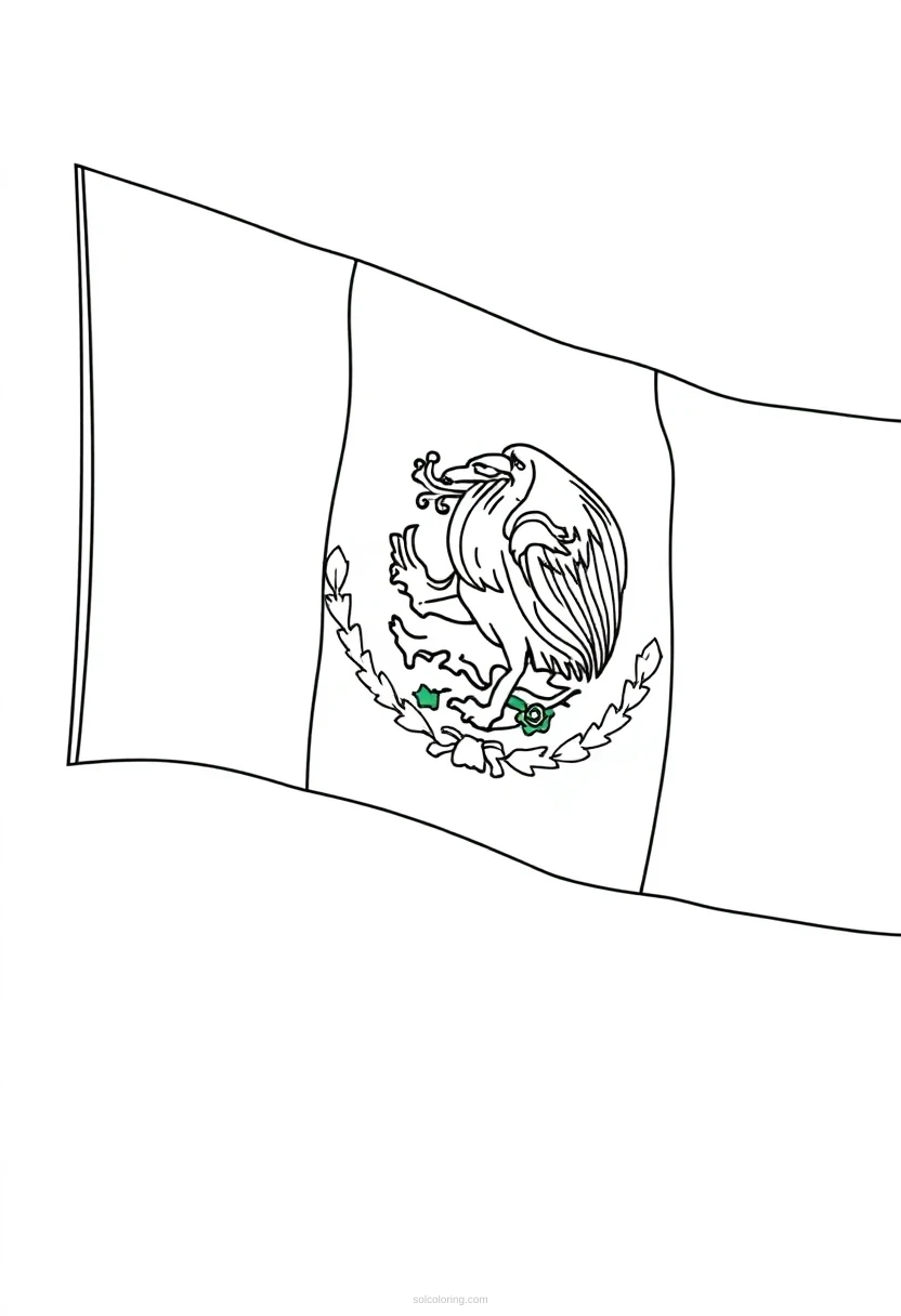 Mexican Flag coloring page for kids