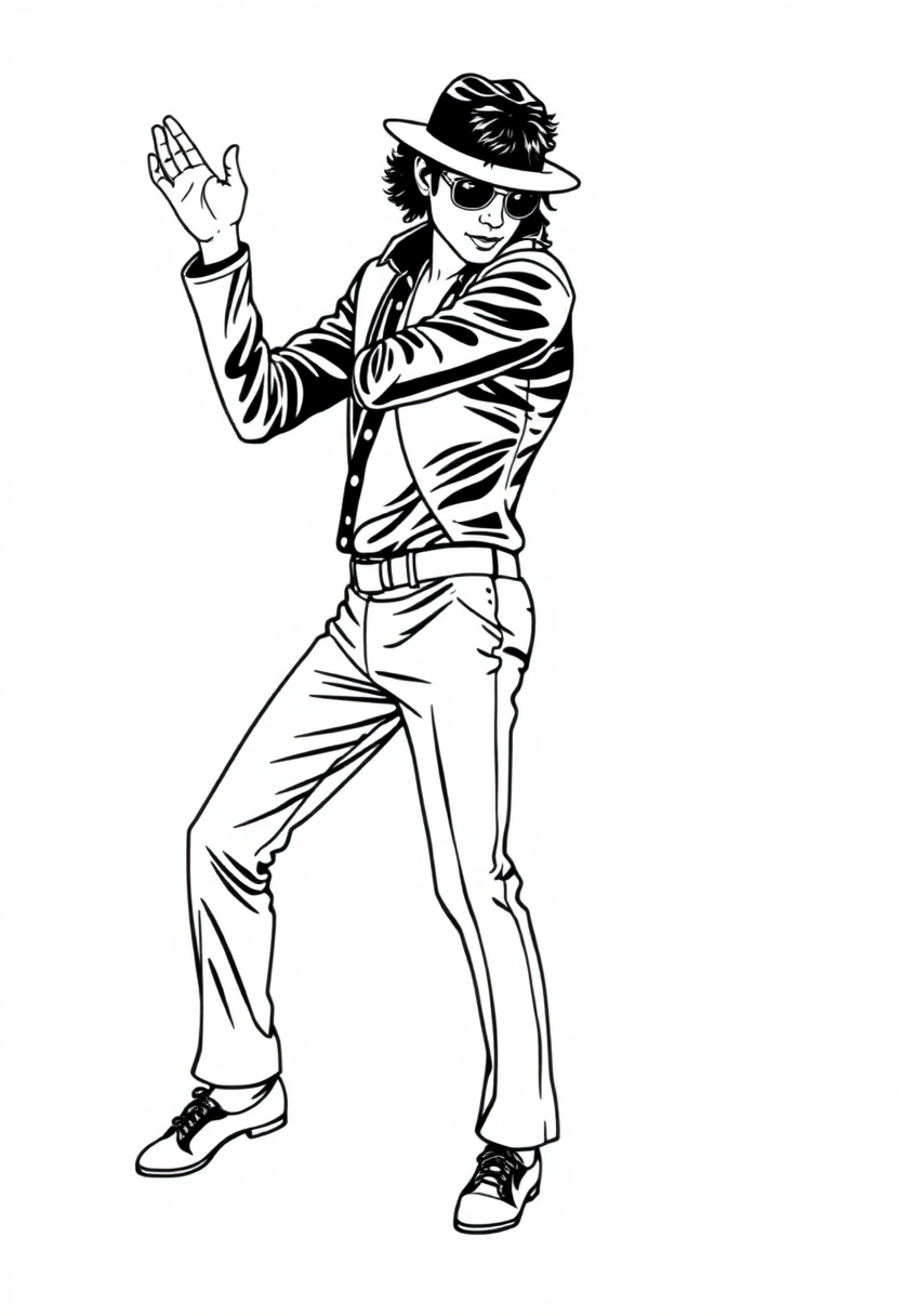 Michael Jackson Dancing Pose coloring page, free printable