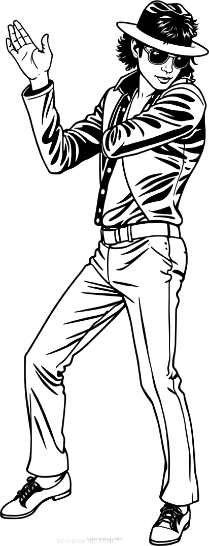 Michael Jackson Dancing Pose coloring page for kids