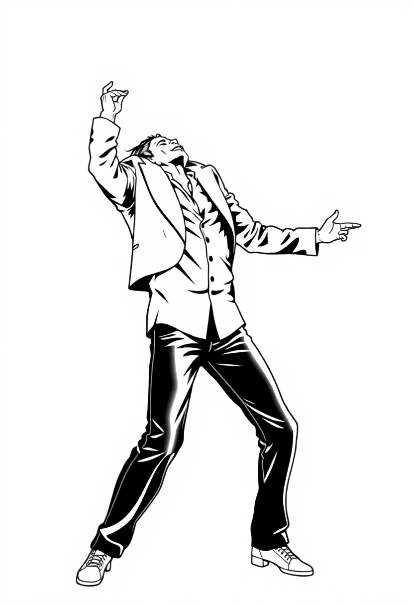 Michael Jackson Dancing Pose coloring page, free printable
