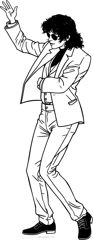 Michael Jackson Dancing Pose coloring page for kids