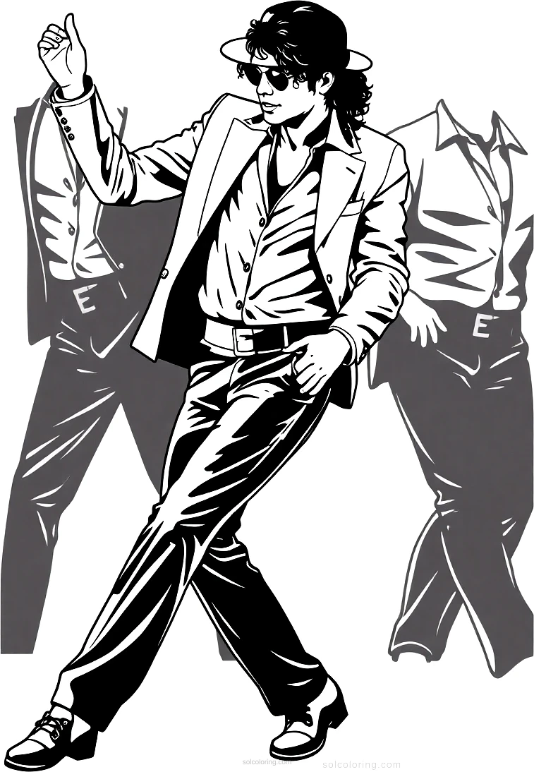 Michael Jackson Dancing Pose coloring pages