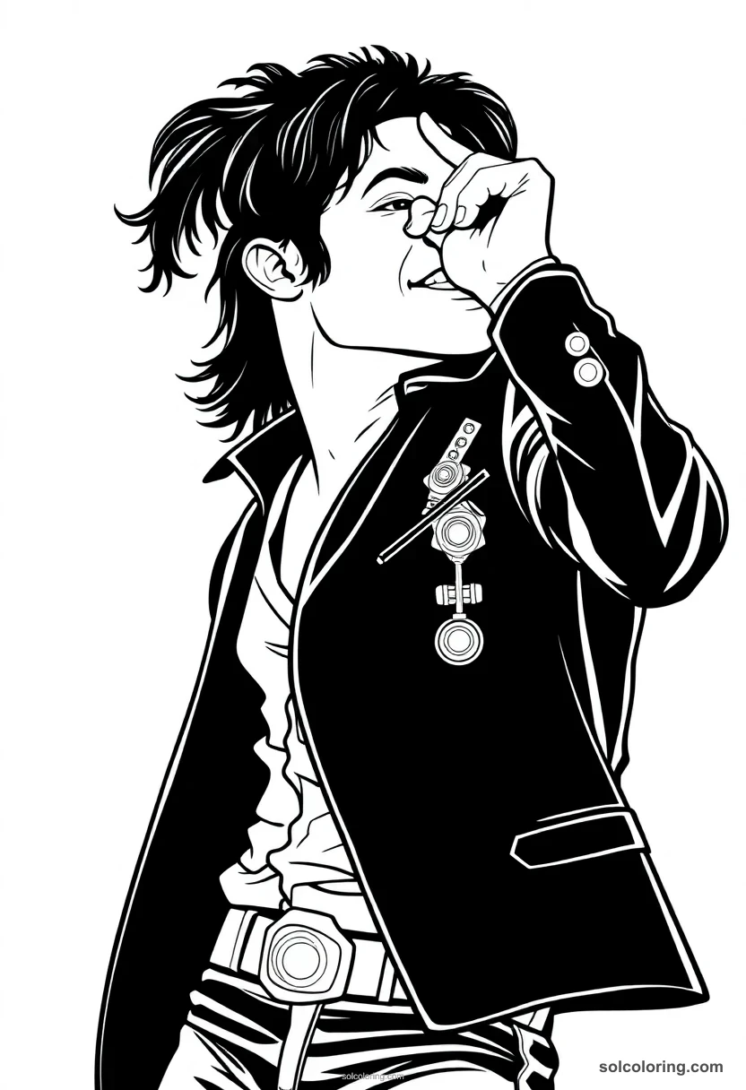 Silhouette Michael Jackson silhouette coloring page for kids