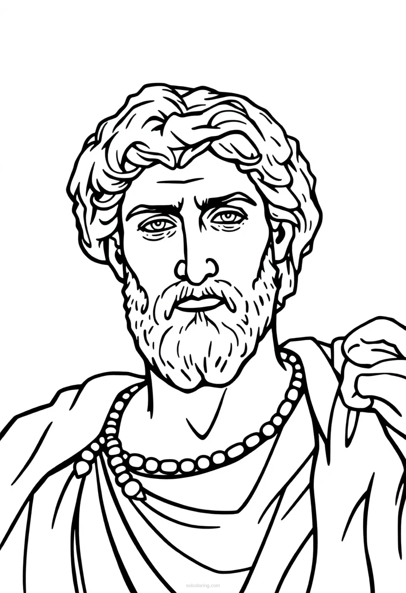 Michelangelo Sculpting David coloring page for kids
