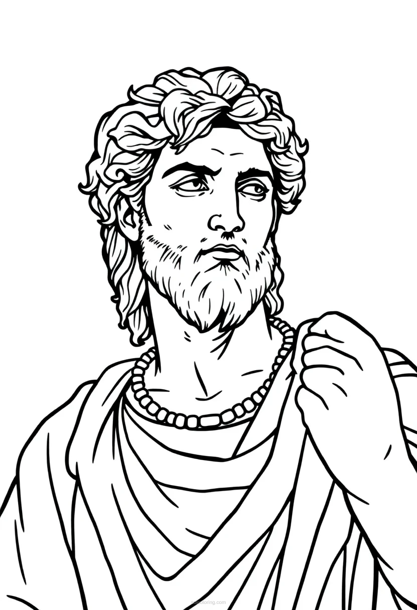Michelangelo Sculpting David coloring page for kids