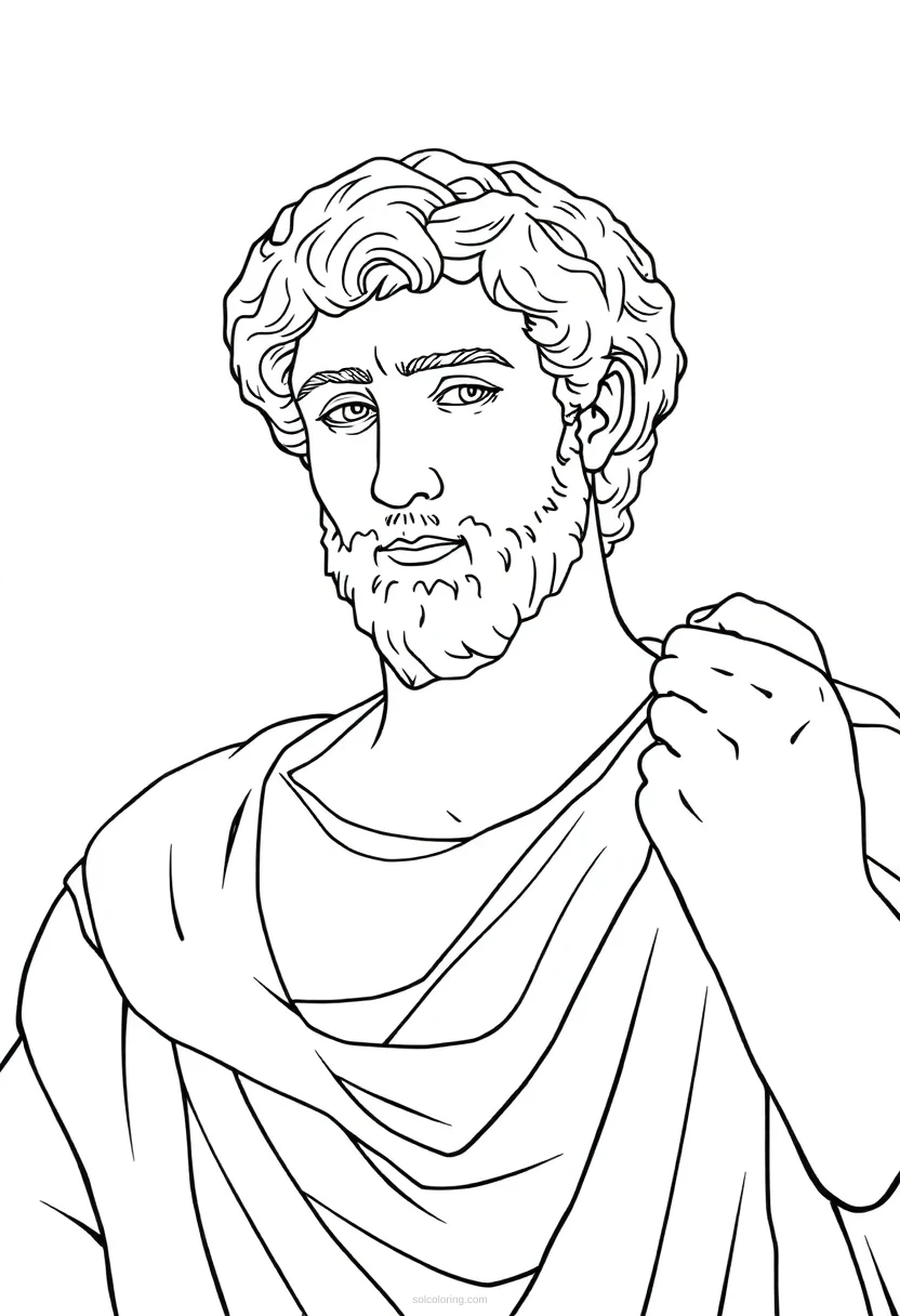 Michelangelo Sculpting David coloring page for kids