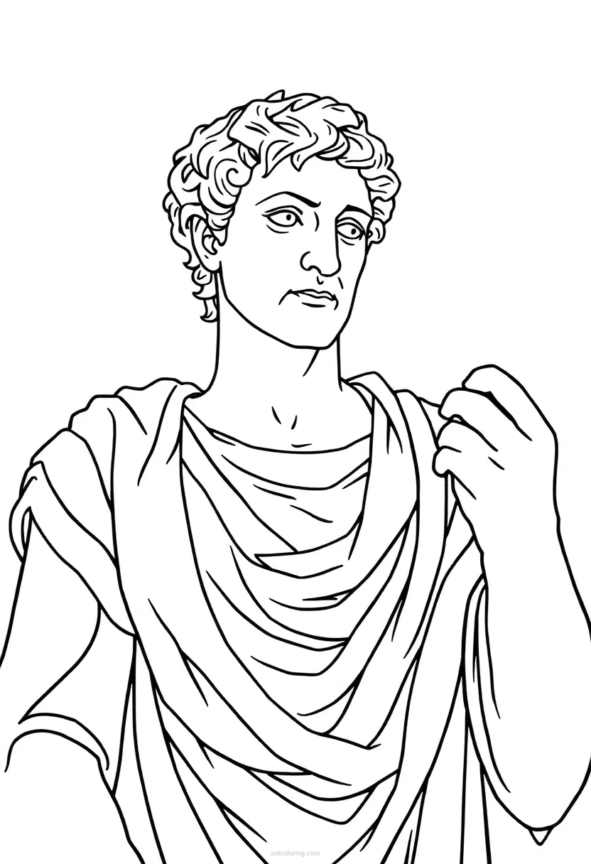 Michelangelo Sculpting David coloring page for kids