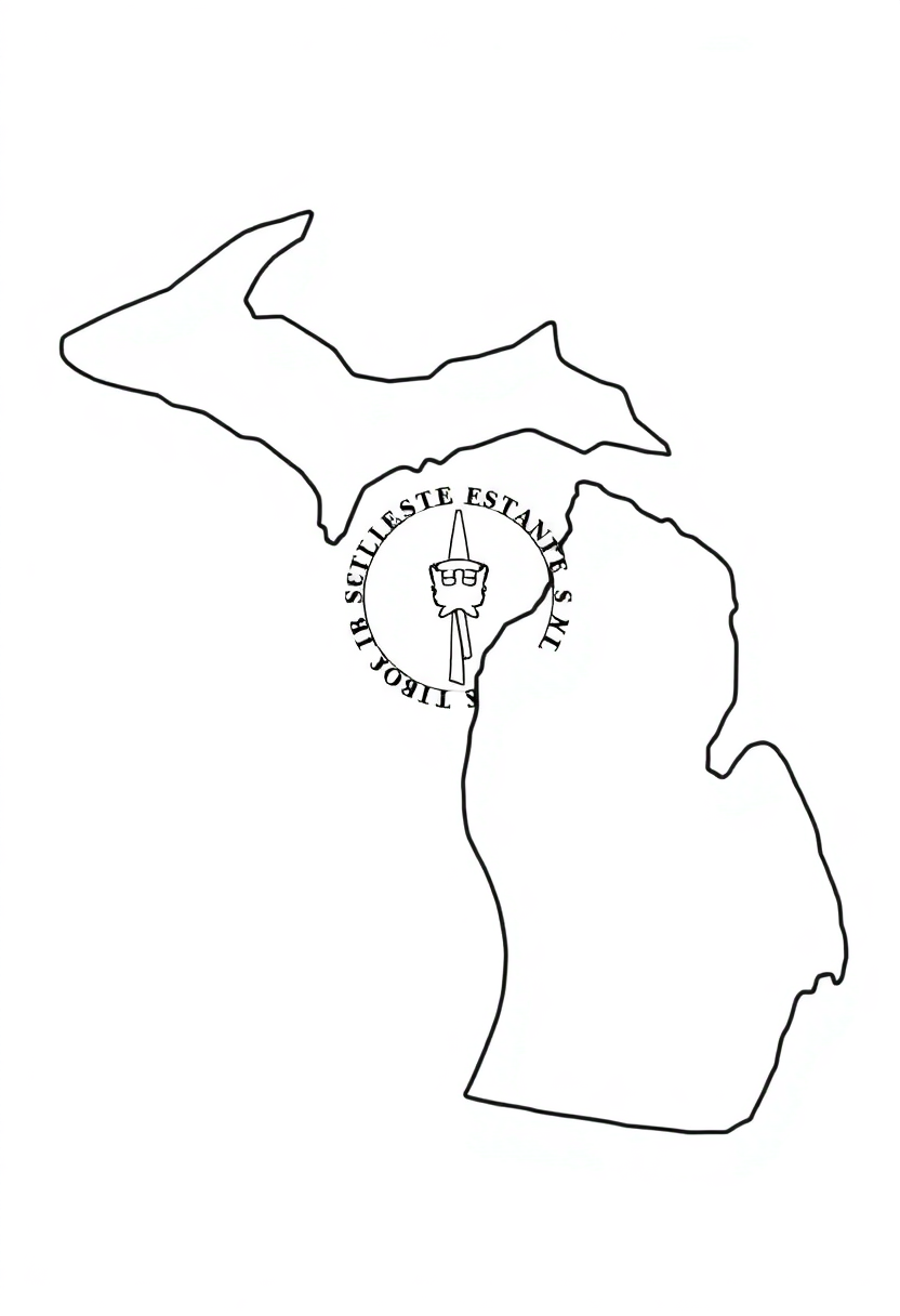 Michigan State Flag coloring page, free printable