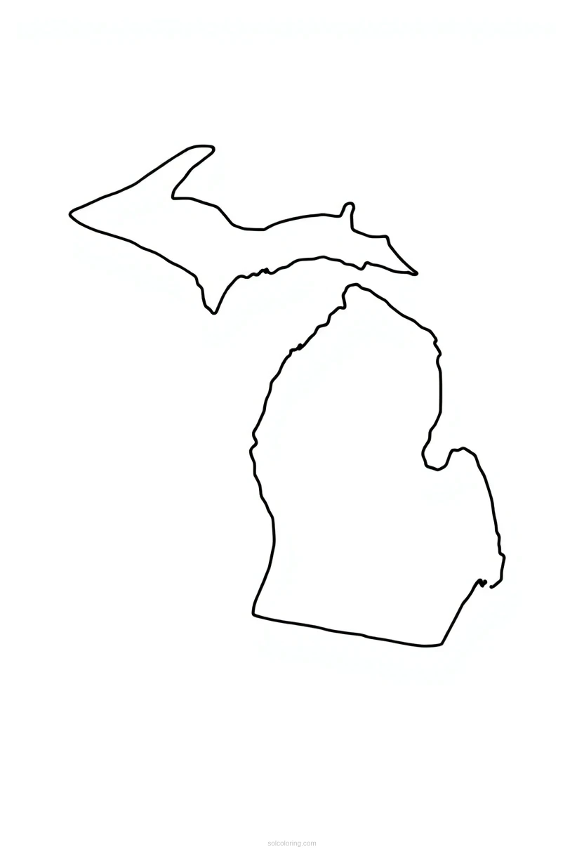 Michigan State Flag coloring page for kids
