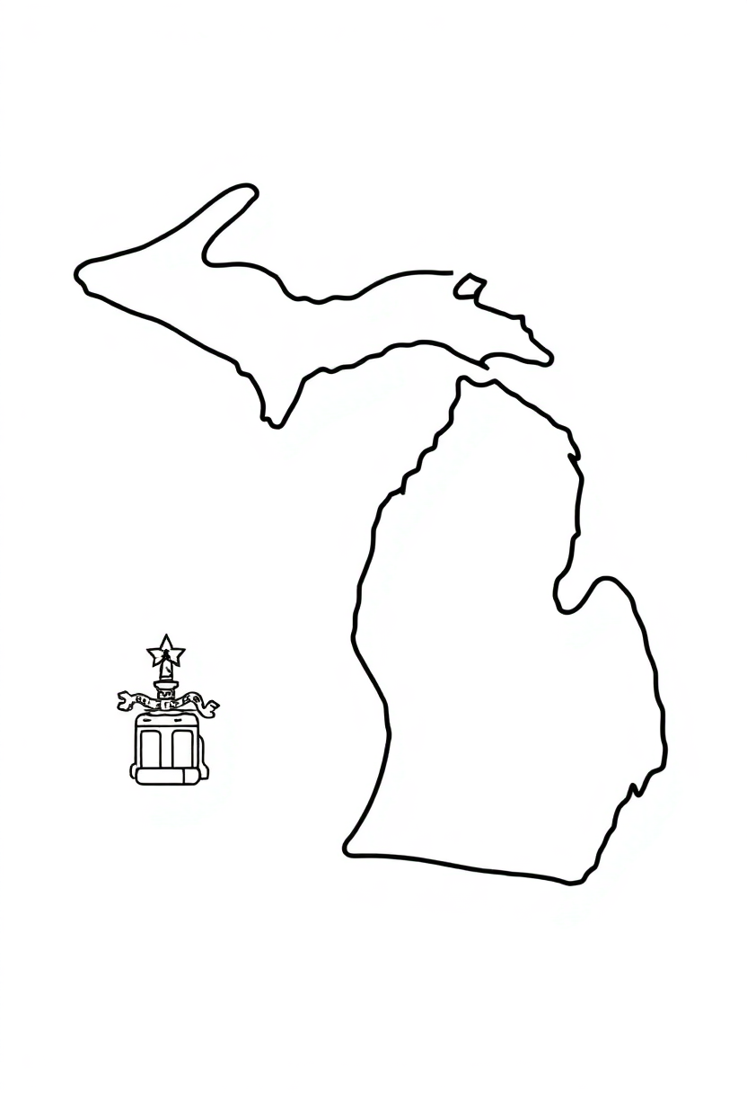 Michigan State Flag coloring pages