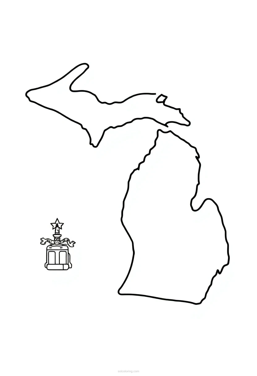 Michigan State Flag coloring pages