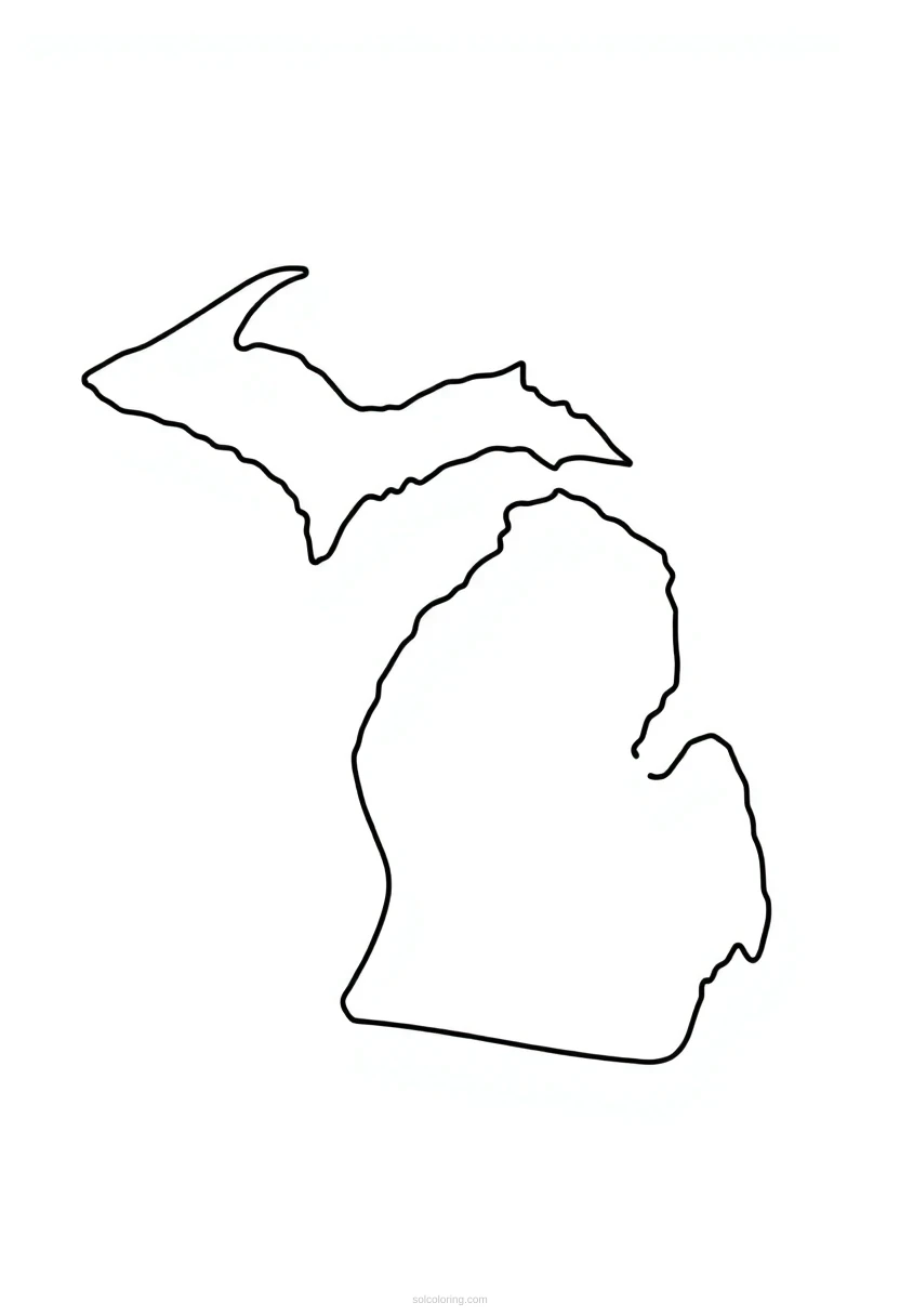 Michigan State Flag coloring page for kids