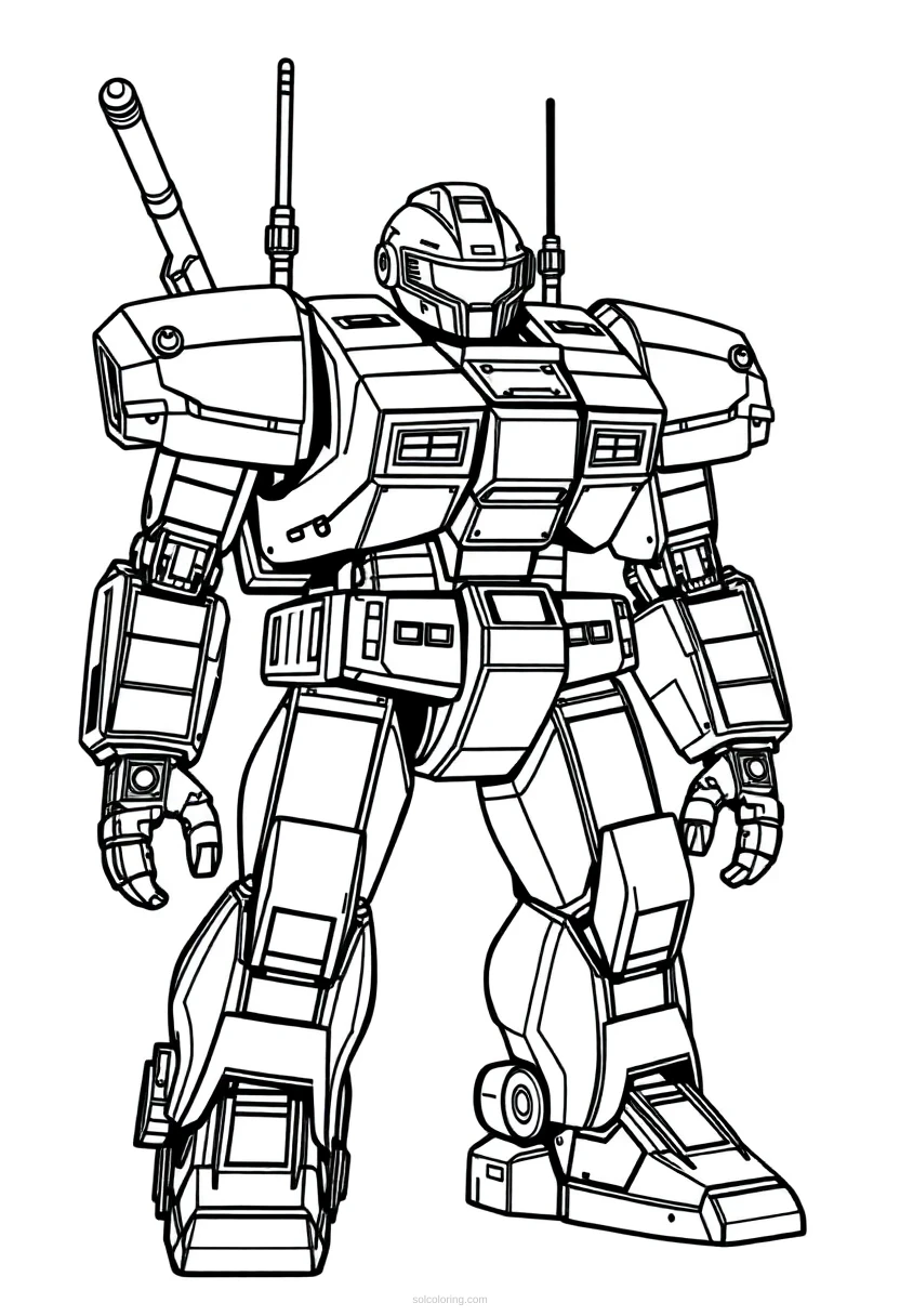 Military Defense Robot coloring page for kids