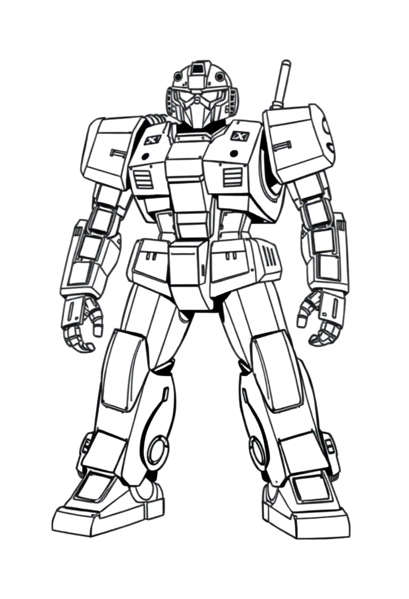 Military Defense Robot coloring page, free printable