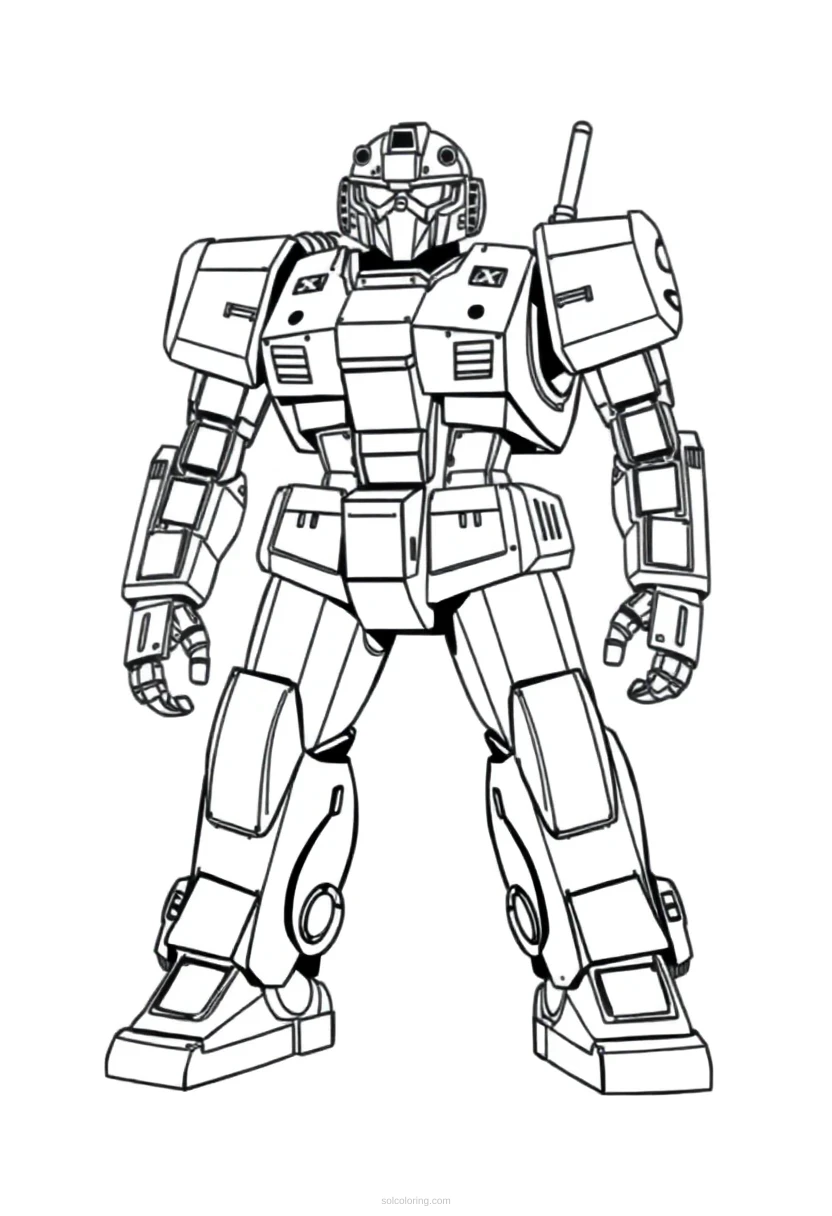 Military Defense Robot coloring page for kids